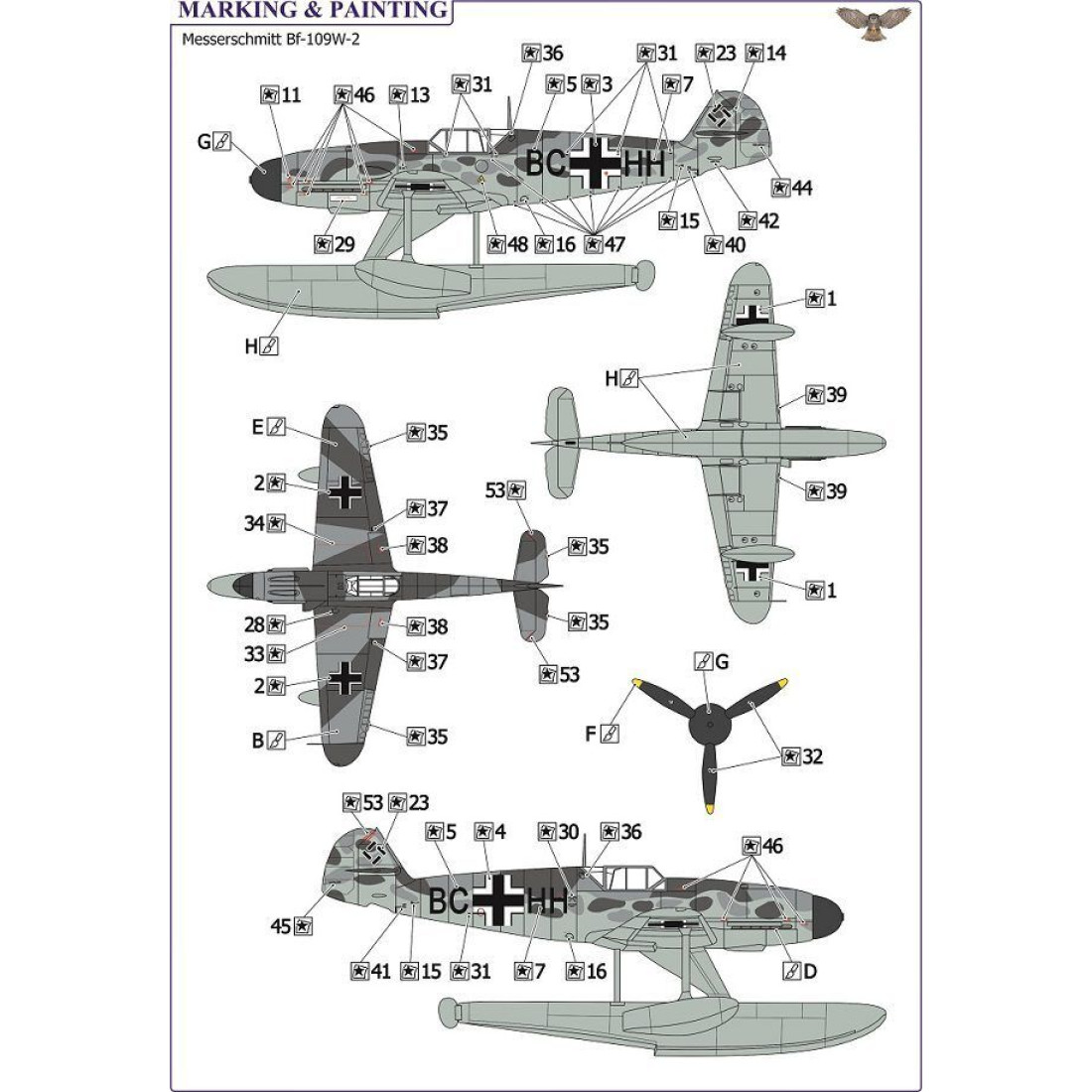 Sova Model 72039 1/72 Messerschmitt Bf.109 W2 (+ beach trolley